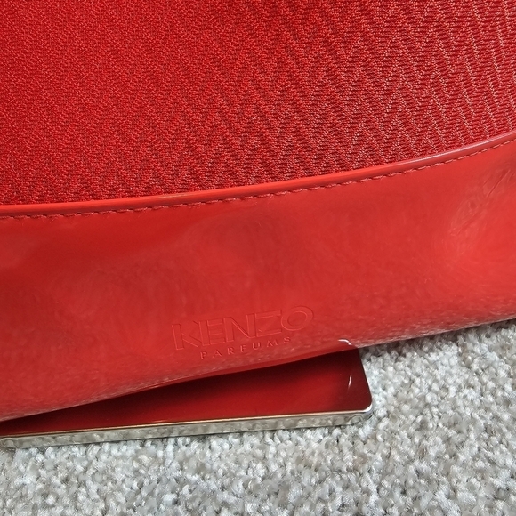KENZO AUTHENTIC CROSSBODY SHOULDER TOTE BAG RED NYLON VINYL - Picture 4 of 10